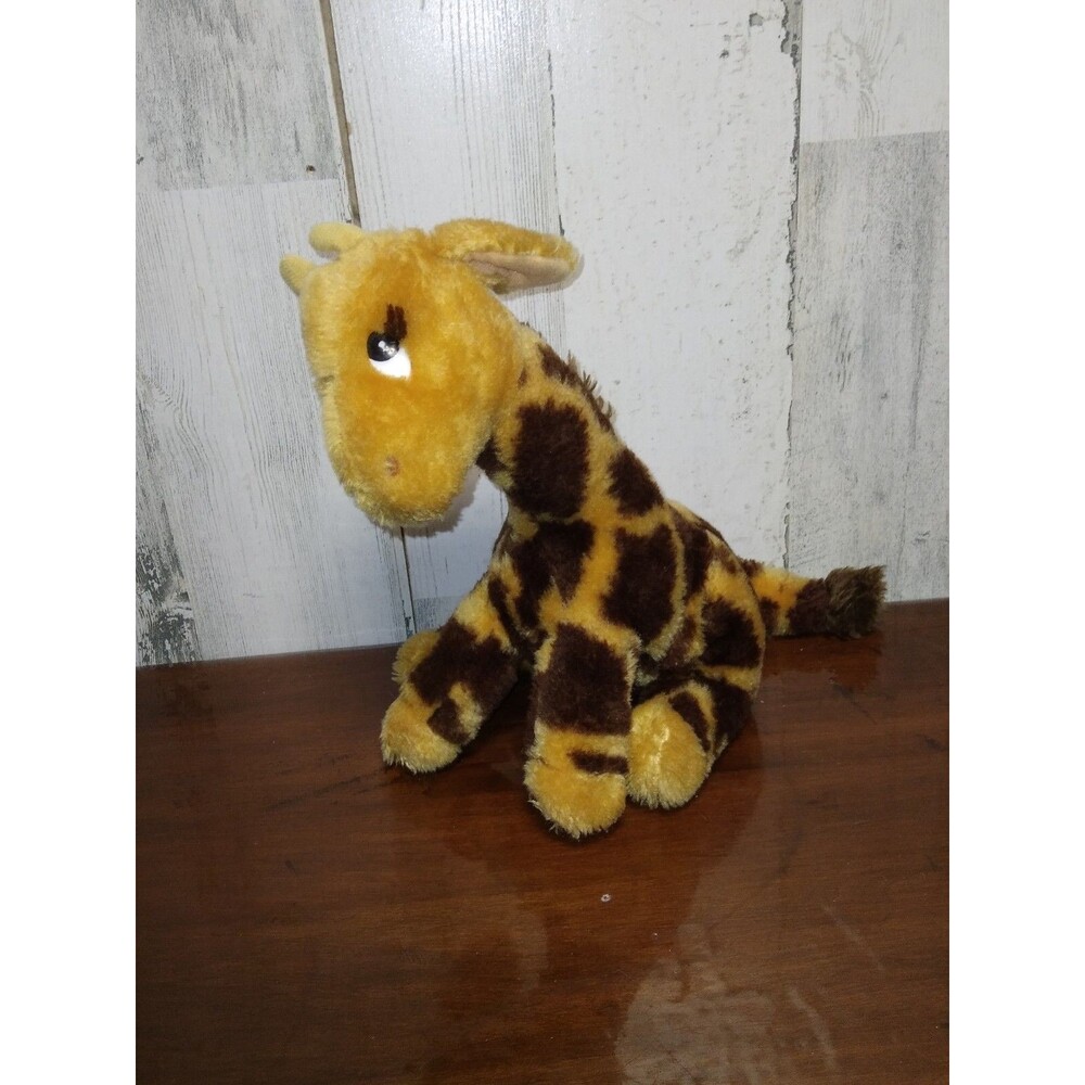 Vintage 1983 Dakin Giraffe Brown Tan Spotted Sitting 10" 80's Plush Stuffed Toy